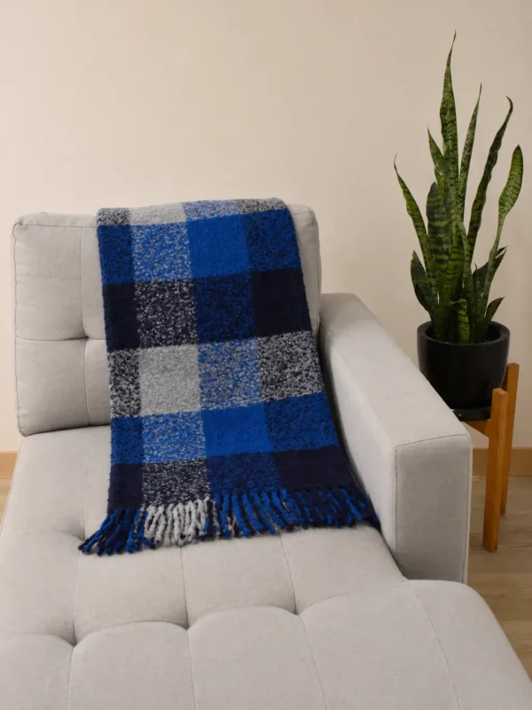 Blue-Grey Boucle Blanket